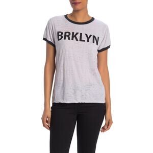 Prince Peter Collection BRKLYN Short Sleeve Graphic Tee Gray/Black Women XS NWOT